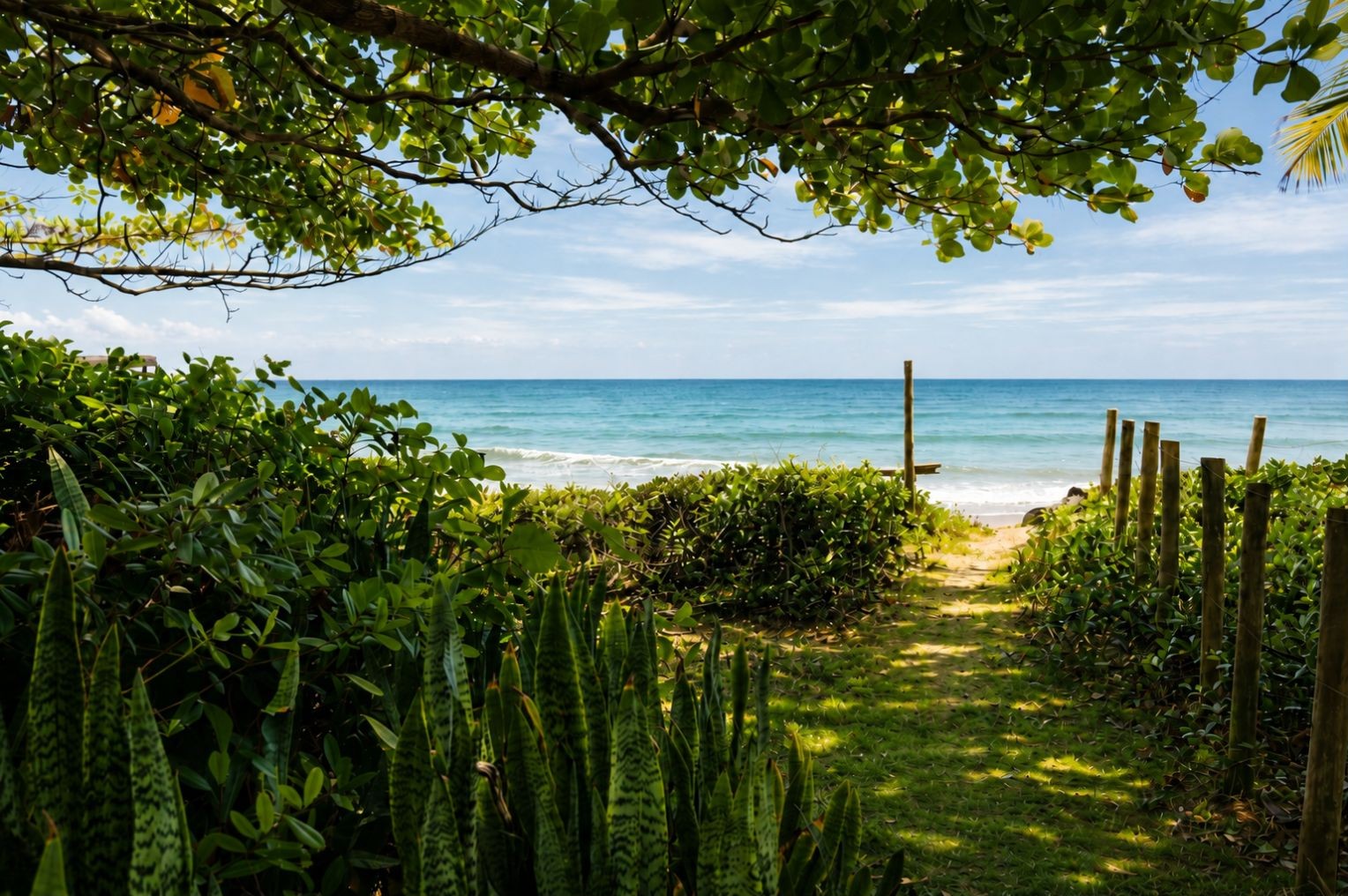 Private path leading directly from the garden to the beach