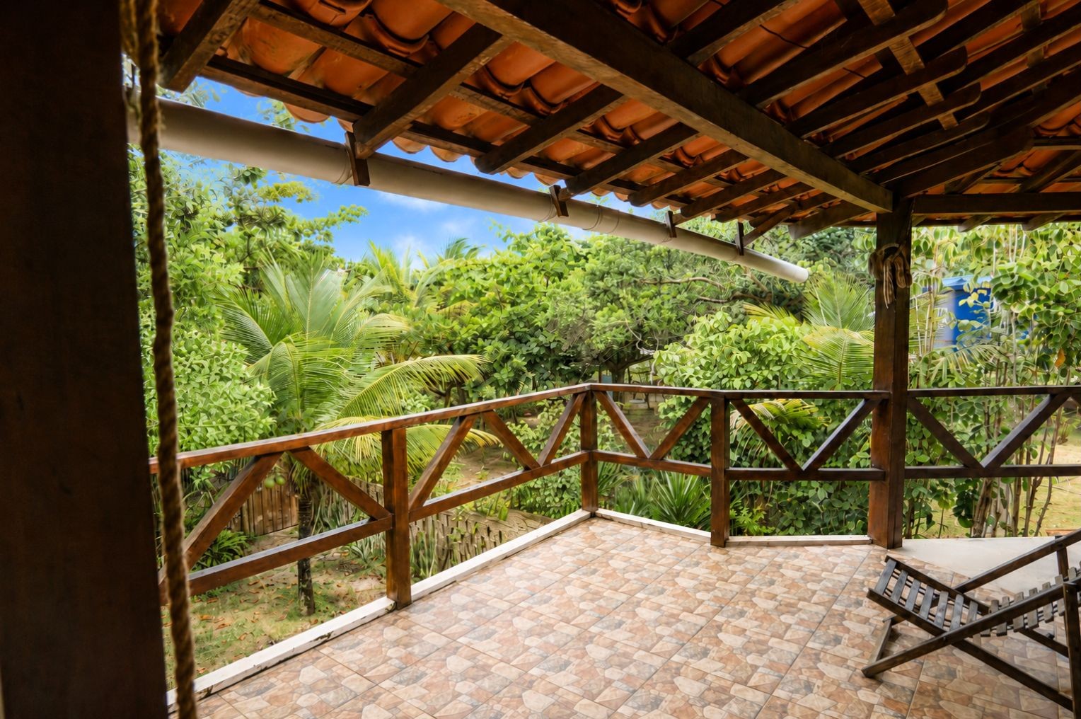Balcony overlooking tropical vegetation