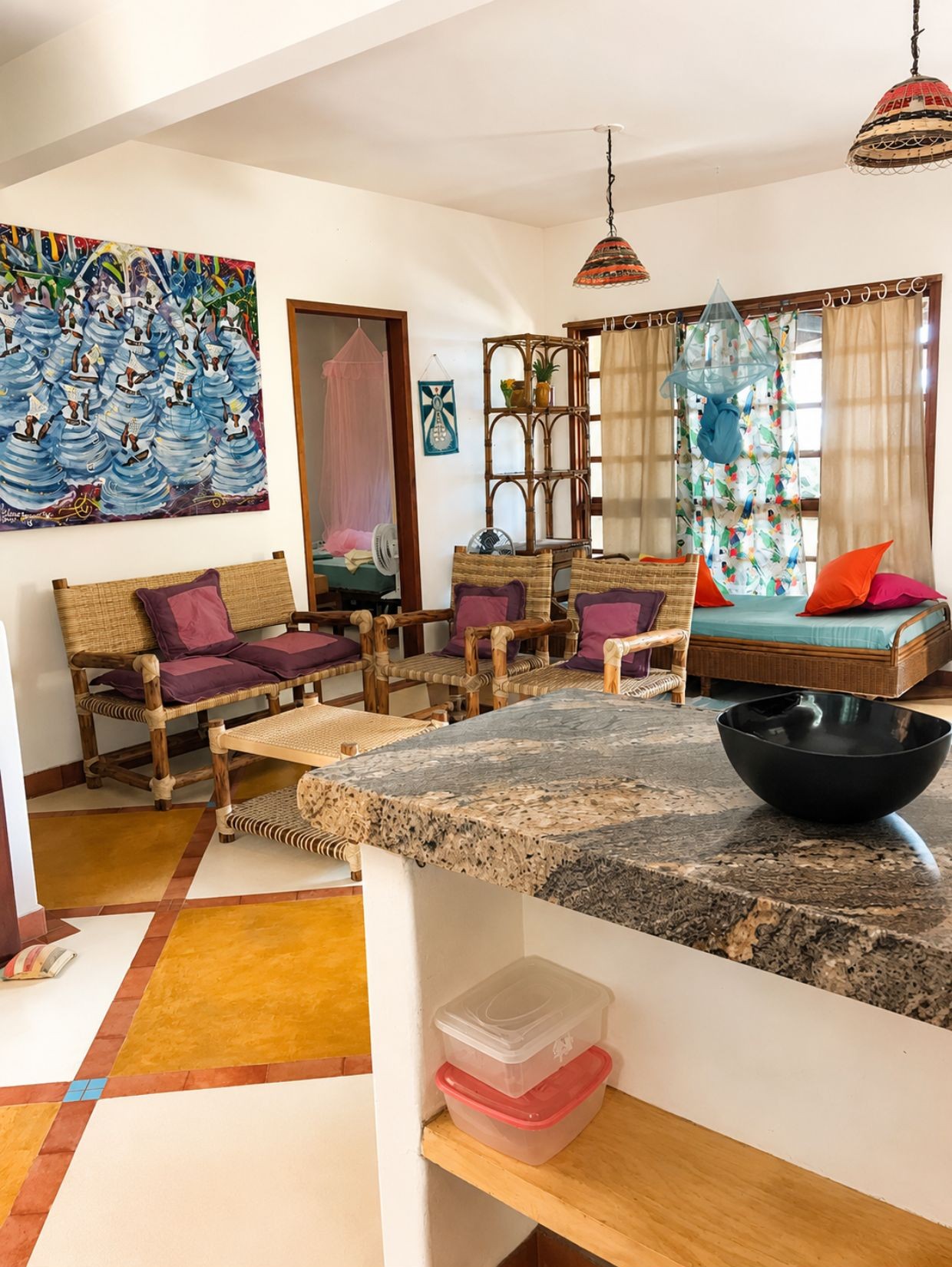 Living room with individual timber furniture