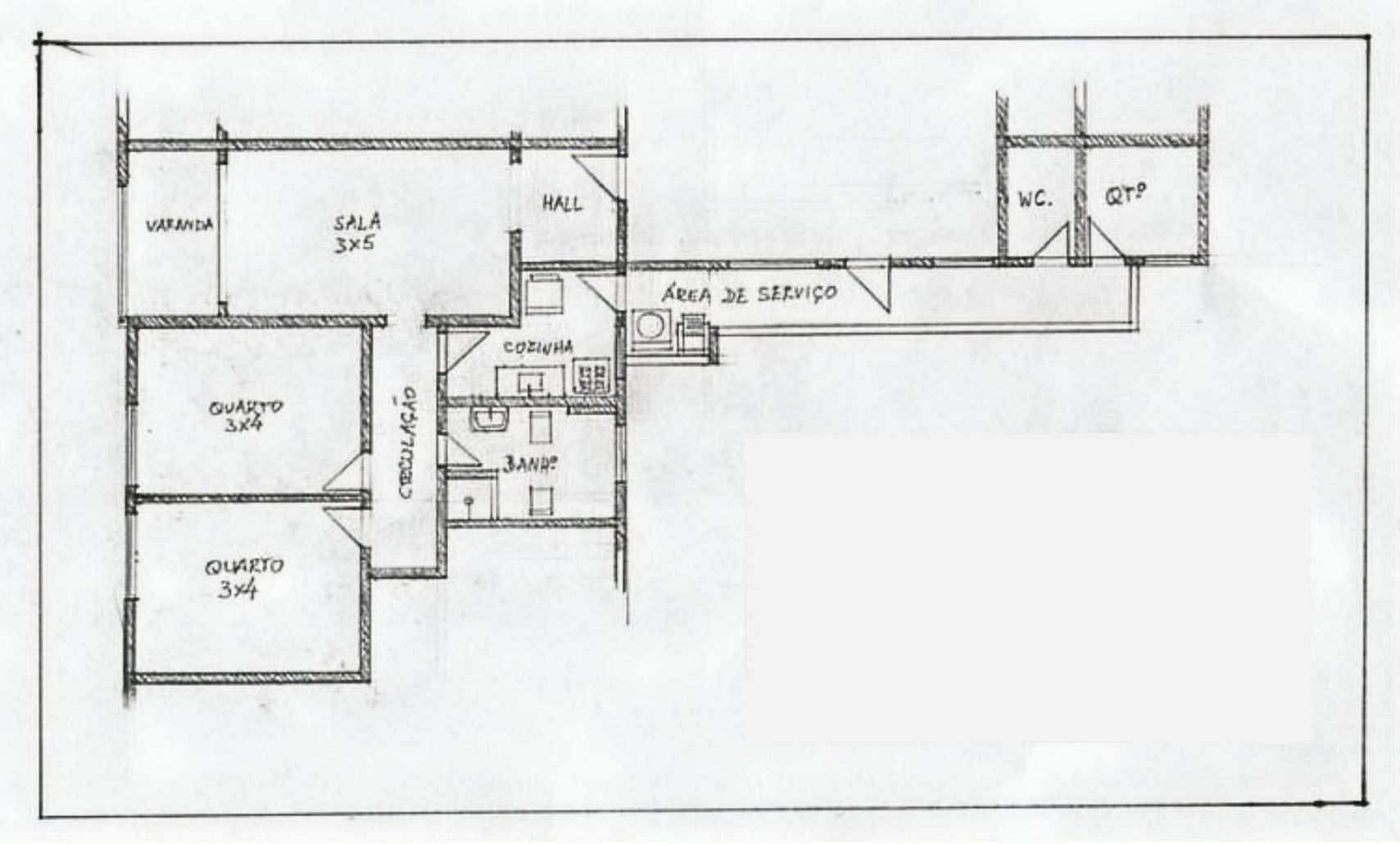 Floor plan of Apartamento Leme